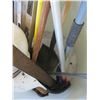Image 4 : LOT OF MISC. - LEVELS, DOOR SWEEPS, PANES, OLD METAL DETECTOR, ETC.