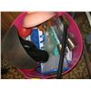 Image 2 : RED PAIL/BOXES - MISC. KITCHEN ITEMS - GLASSWARE, NEW CUTLERY SET, ETC.