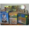 Image 1 : 4 BOXES OF XMAS ITEMS & A CITY STREET XMAS SCENE