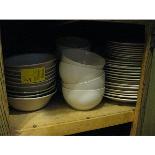 LARGE DISH SET & MISC. DISHES IN CABINET