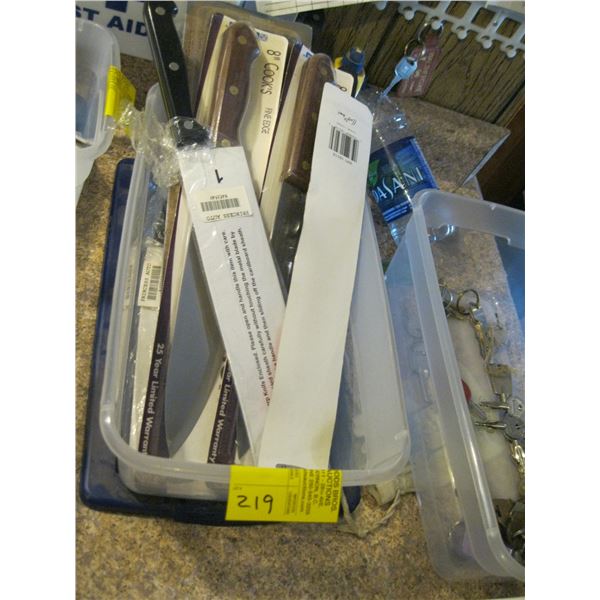 CONTAINER OF ASSORTED NEW KNIVES