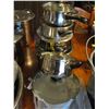 Image 1 : SET OF 'HAPPY HOME' STAINLESS W/GLASS LIDDED POTS