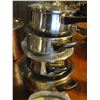 Image 2 : SET OF 'HAPPY HOME' STAINLESS W/GLASS LIDDED POTS