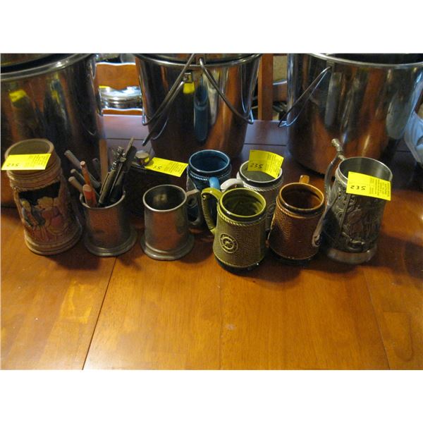 LOT OF MISC. - FLASK, PEWTER ANCHORED, ETC.