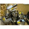 Image 1 : LARGE LOT OF ASSORTED STAINLESS POTS & PANS