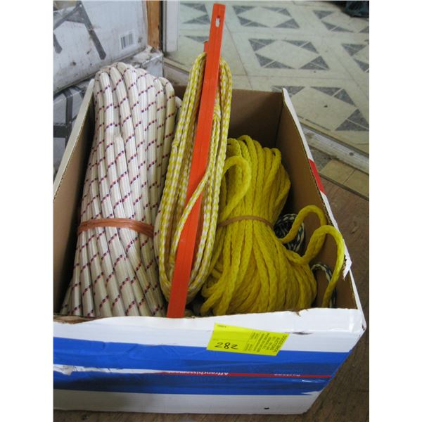 BOX OF ASSORTED ROPE