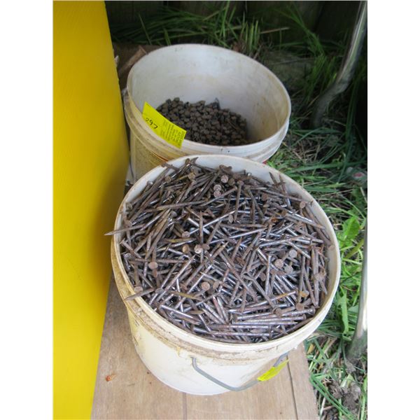 2 - BUCKETS OF ASSORTED NAILS