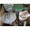 Image 2 : BOX OF MISC. - SCREWS, RIVETS, CABLE, CLAMPS, ETC.