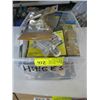 Image 1 : PLASTIC BIN OF ASSORTED HINGES, PAD BOLTS, ETC.
