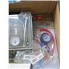 Image 3 : BOX OF MISC. - NEW ITEMS - AIR BRUSH KIT, BIT SETS, NEEDLE FILE SETS, PRESSURE GAUGE, ETC.