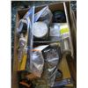 Image 2 : BOX OF MISC. - NEW ITEMS - TIE DOWN STRAP, PRESSURE GAUGE, EAR MUFFS, ETC.