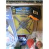 Image 3 : BOX OF MISC. - NEW ITEMS - TIE DOWN STRAP, PRESSURE GAUGE, EAR MUFFS, ETC.