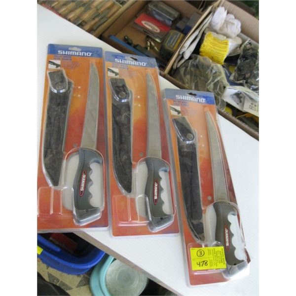 3 SHIMANO FILLET KNIVES