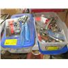 Image 1 : 2 BINS OF MISC. - PLUMBING SUPPLIES, VALVES, PIPE ENDING, CUTTING TOOLS, ETC.