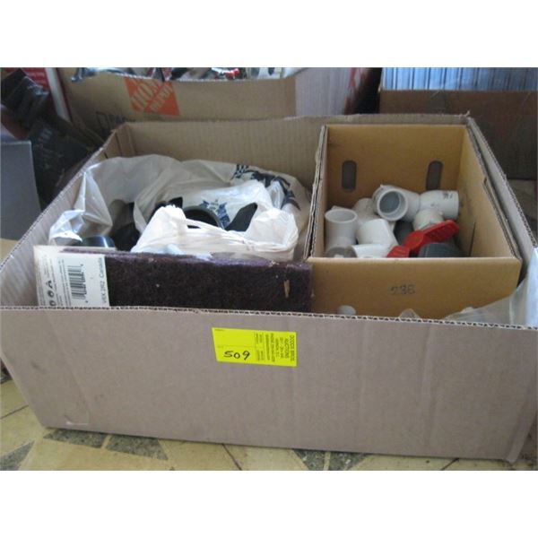 BOX OF MISC. - PVC & ADS PIPE FITTINGS