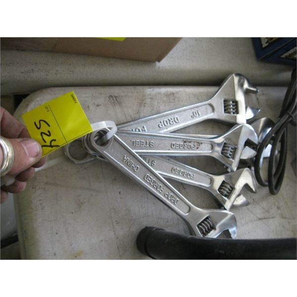 5 CRESCENT WRENCHES