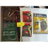 Image 1 : BOX OF MISC. TAPE MEASURES, CHALKLINE, TRAILER PINS, ETC.
