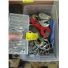 Image 1 : PLASTIC BIN OF MISC. CHAIN HOOKS, CLEVICES, ETC.