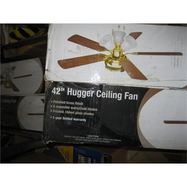 2 NEW 42" HUGGER CEILING FANS