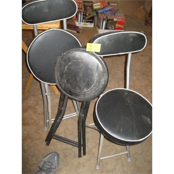 3 SMALL FOLDING STOOLS