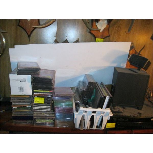 MISC. CDs, CD PLAYER, SPEAKERS, ETC.