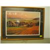 Image 1 : FRAMED LARGE PICTURE OF BUILDINGS AND WHEAT FIELDS