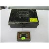 Image 1 : LARGE METAL MONEY BOX & A SMALL PIGGY BANK TIN BOX