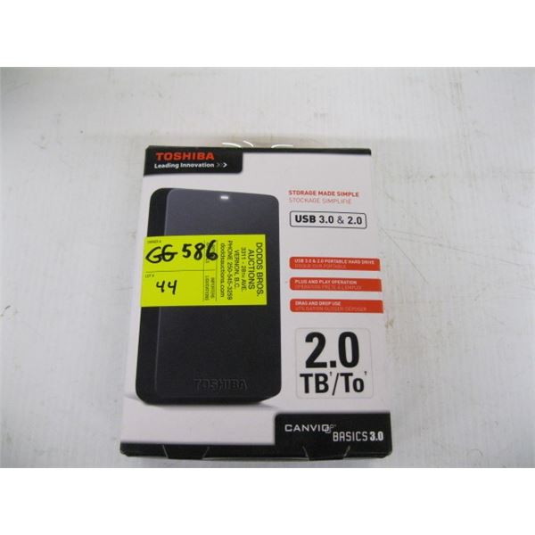 TOSHIBA 2TB PORTABLE HARD DRIVE