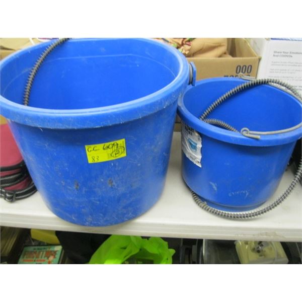 1 SMALL & 1 MEDIUM HEATED WATER BUCKETS