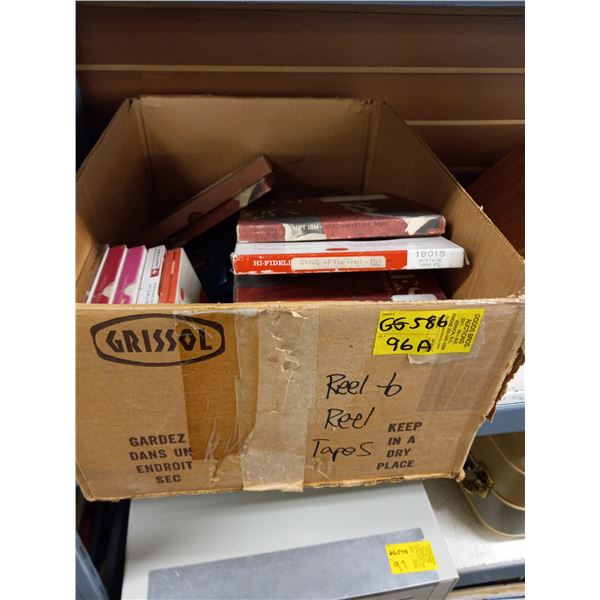 BOX OF REEL TO REEL TAPES