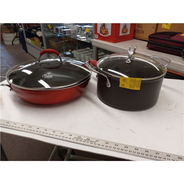 NON-STICK WOK STYLE PAN & A NON-STICK POT