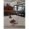 Image 2 : TWO SMALL PAPER CARDBOARD ORIENTAL BOAT FIGURINES