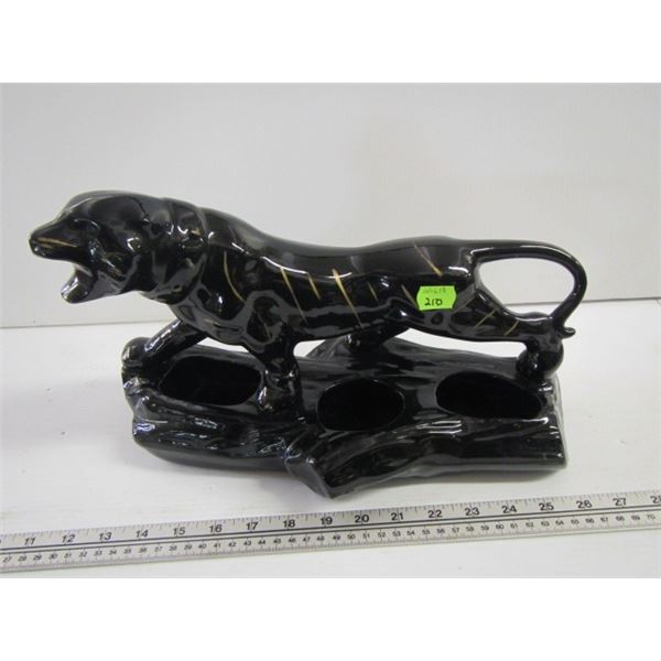 CERAMIC BLACK TIGER FIGURINE