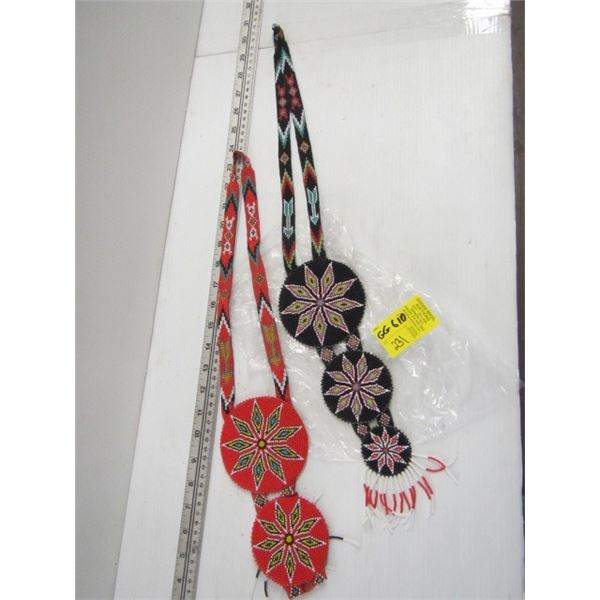 TWO BEADED NECK DRESSINGS