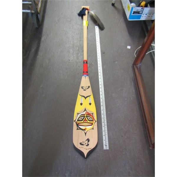 WOODEN HAND PAINTED PADDLE (SUN MAN AND SKY WATCHERS)