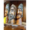 Image 2 : THREE CARVED WOODEN HEADS AND SPOON