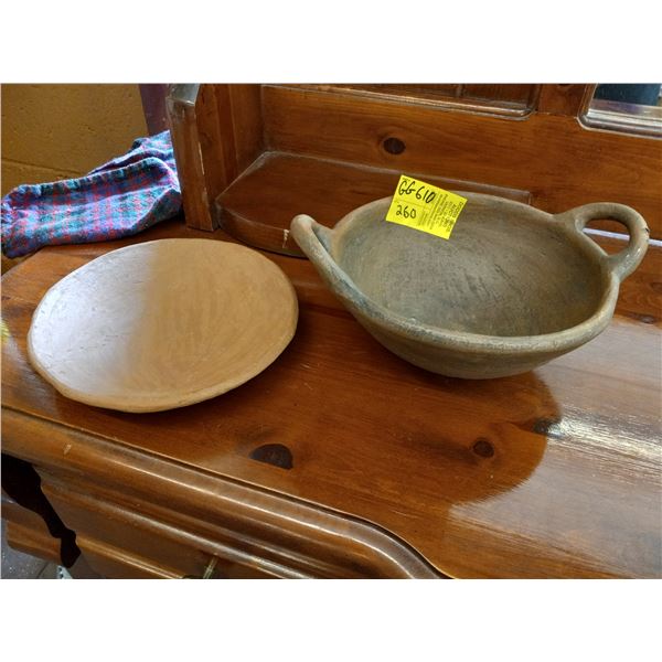 HONDURAN POTTERY BOWL AND PLATE