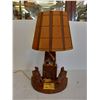 Image 1 : WOOD CARVED FIGURINE FIRE PLACE LAMP