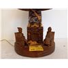 Image 2 : WOOD CARVED FIGURINE FIRE PLACE LAMP