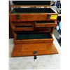 Image 3 : ANTIQUE WOOD MACHINEST BOX DROP DOWN FRONT WITH DRAWERS WITH KEYS