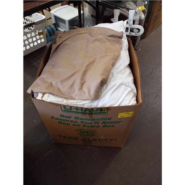 ONE BOX OF COMFORTERS, PILLOW AND CASES