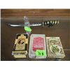 Image 1 : SMALL DECK OF CARDS, SAMARI SWORD ETC