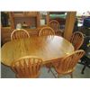 Image 3 : OAK DINING TABLE WITH 8 CHAIRS AND 2 PC HUTCH BUFFET