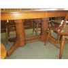 Image 4 : OAK DINING TABLE WITH 8 CHAIRS AND 2 PC HUTCH BUFFET