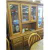 Image 5 : OAK DINING TABLE WITH 8 CHAIRS AND 2 PC HUTCH BUFFET