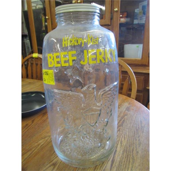 LARGE GLASS BEEF JERKY JAR