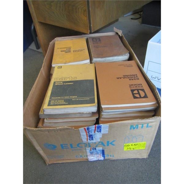 BOX OF PART BOOKS FOR HEAVY MACHINERY