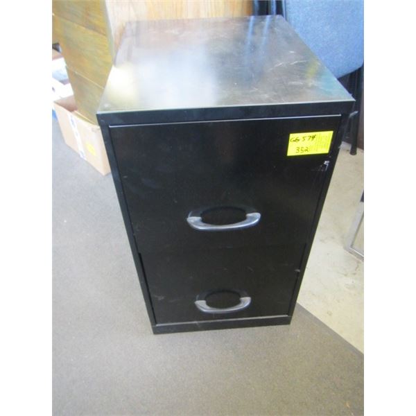 BLACK TWO DRAWER FILE CABINET