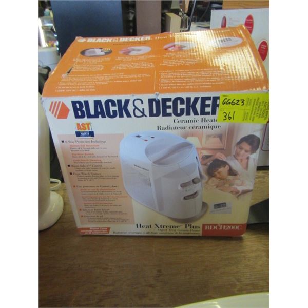 BLACK AND DECKER CERAMIC HEATER IN BOX