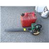 Image 1 : AS IS WEED EATER FEATHER LITE GAS BLOWER WITH A JERRY CAN